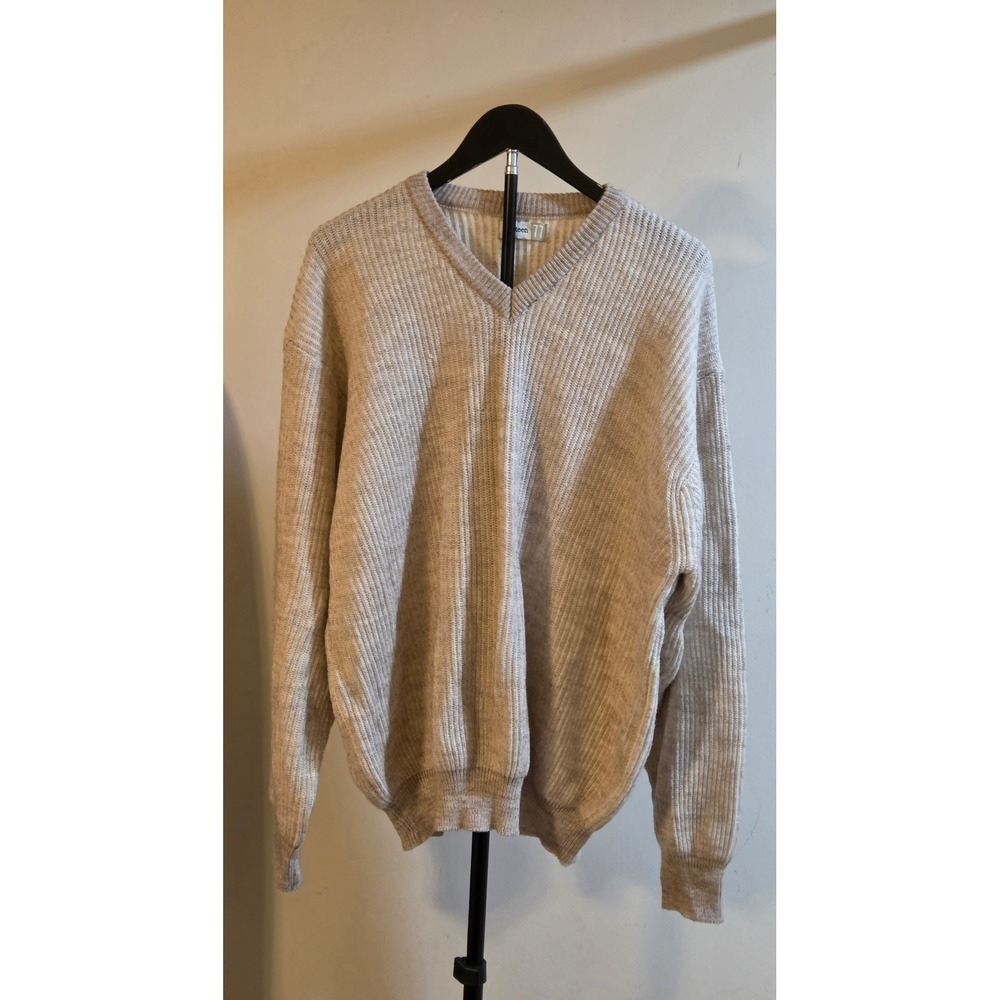 Vintage Eighteen 77 V-Neck Wool Blend Pullover Sweater Mens XL Ribbed Alpaca